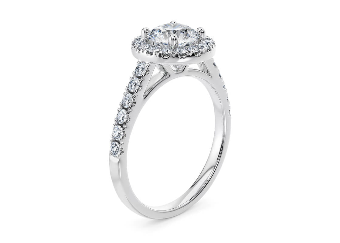 Medici Halo Platinum Round Engagement Ring