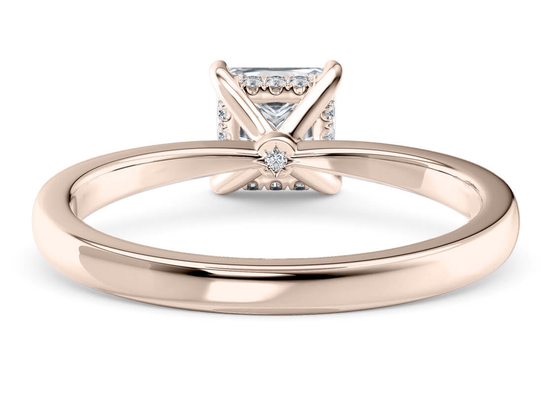 Starlight Solitaire Rose Gold 18k Princess Engagement Ring