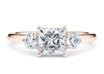 Valencia Trilogy Rose Gold 18k Princess Engagement Ring