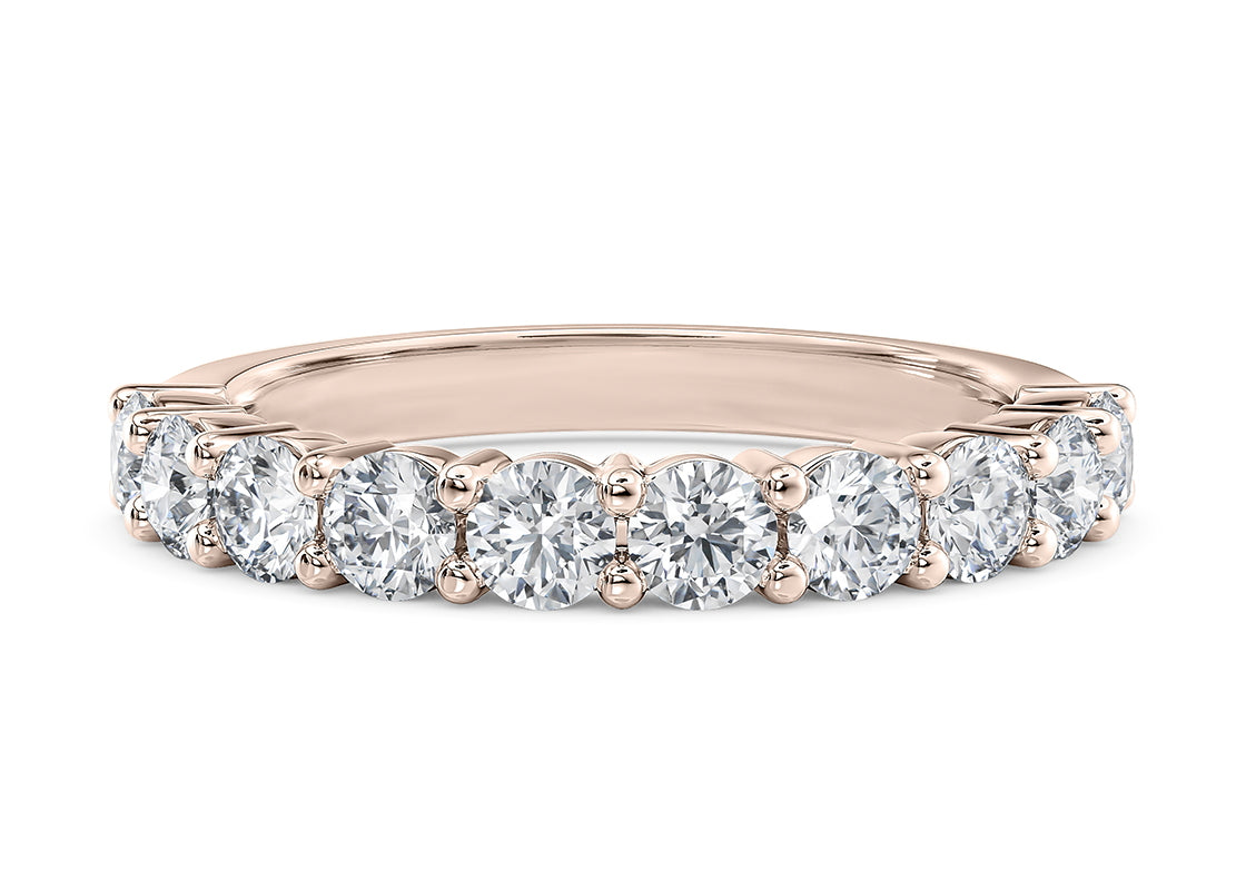 Mayfair Half Set Rose Gold 18k Lab Grown Eternity Ring