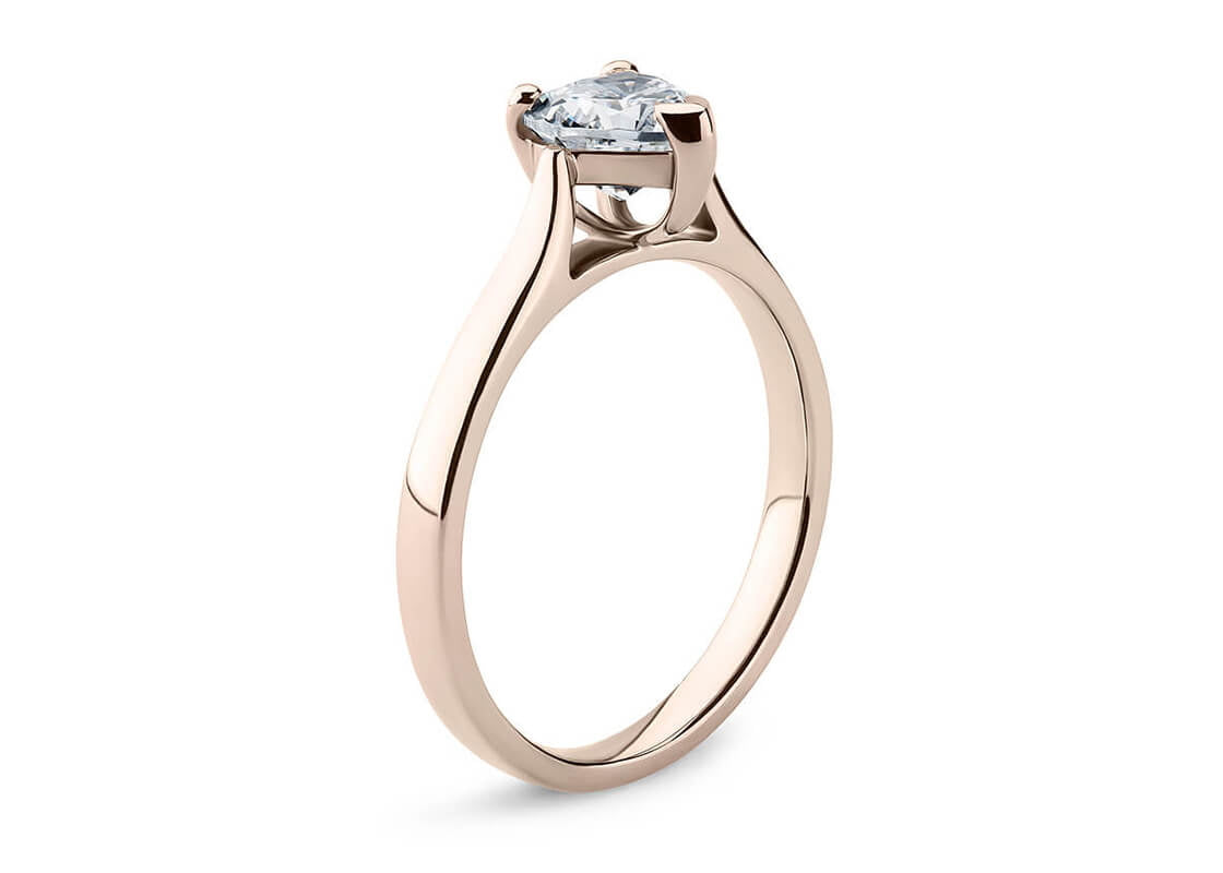 Contour Solitaire Rose Gold 18k Heart Engagement Ring