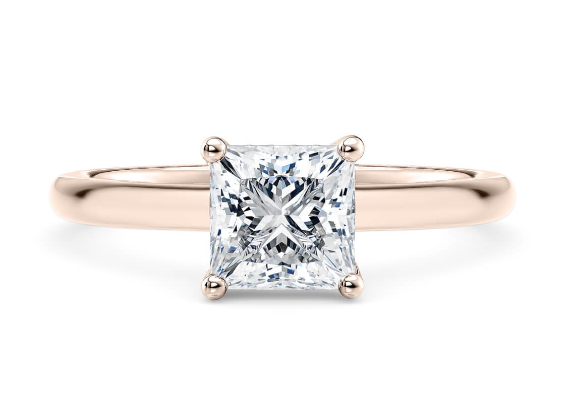 Paloma Solitaire Rose Gold 18k Princess Engagement Ring