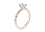 Aria Diamond Band Rose Gold 18k Oval Engagement Ring