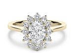 Edwardia Halo Yellow Gold 18k Oval Engagement Ring