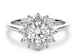 Edwardia Halo Platinum Round Engagement Ring