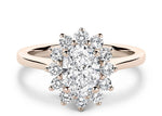 Edwardia Halo Rose Gold 18k Oval Engagement Ring