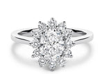Edwardia Halo Platinum Oval Engagement Ring
