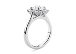 Edwardia Halo Platinum Oval Engagement Ring