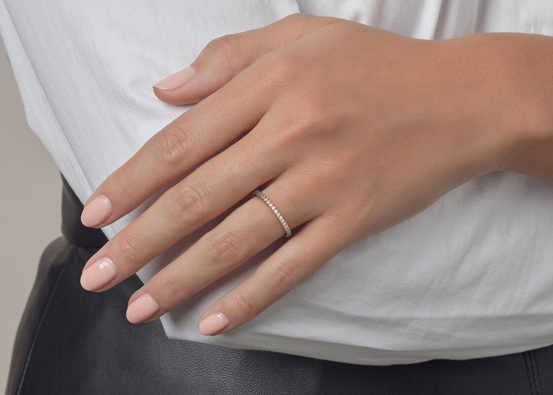 Kindrea Yellow Gold 18k Half Set Eternity Ring