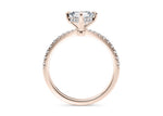 Asteria Compass Diamond Band Rose Gold 18k Asscher Engagement Ring