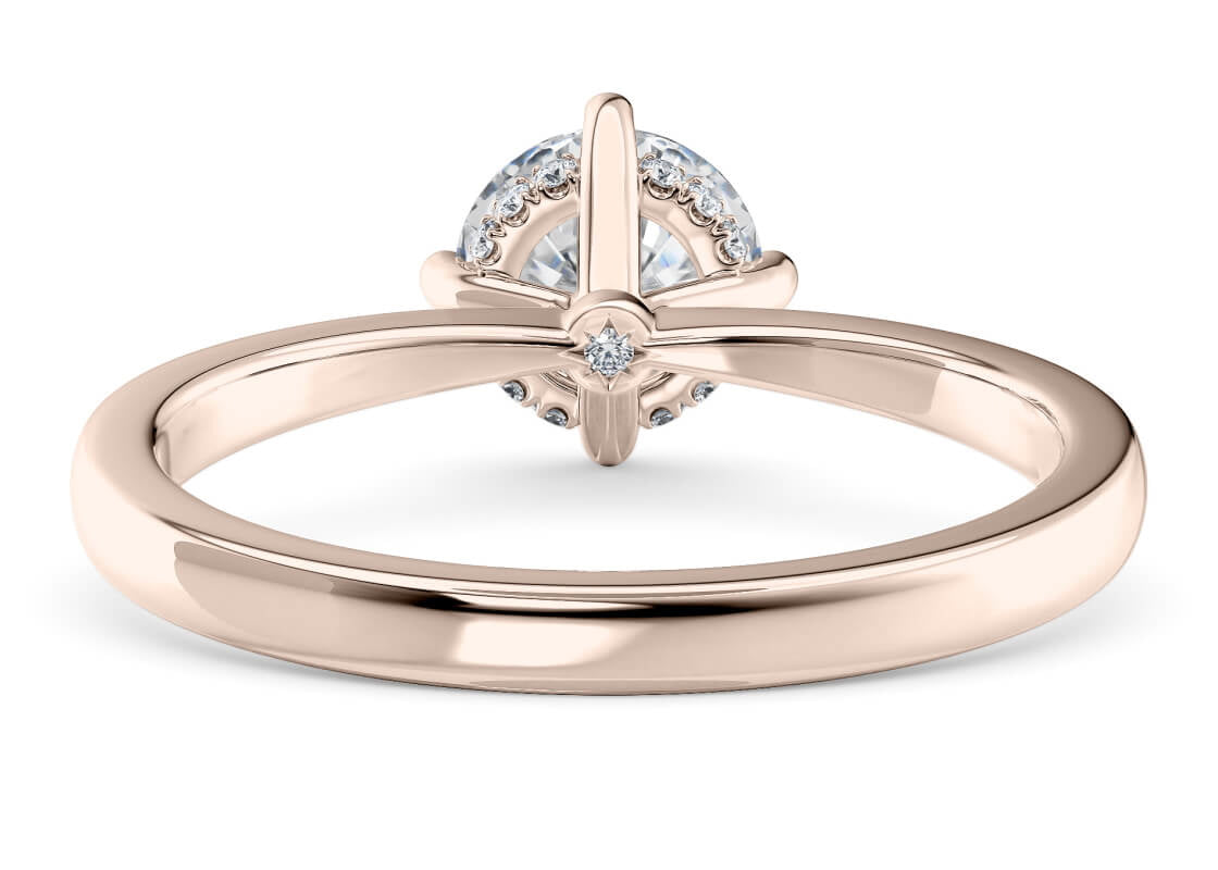 Starlight Compass Solitaire Rose Gold 18k Round Engagement Ring