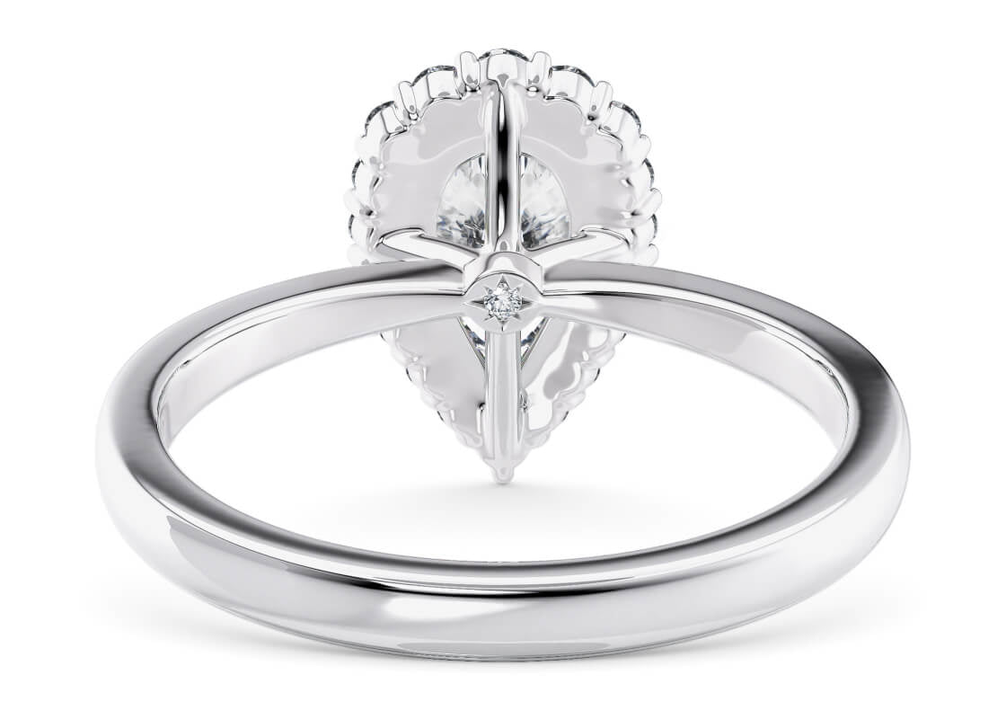 Esther Halo Platinum Pear Engagement Ring