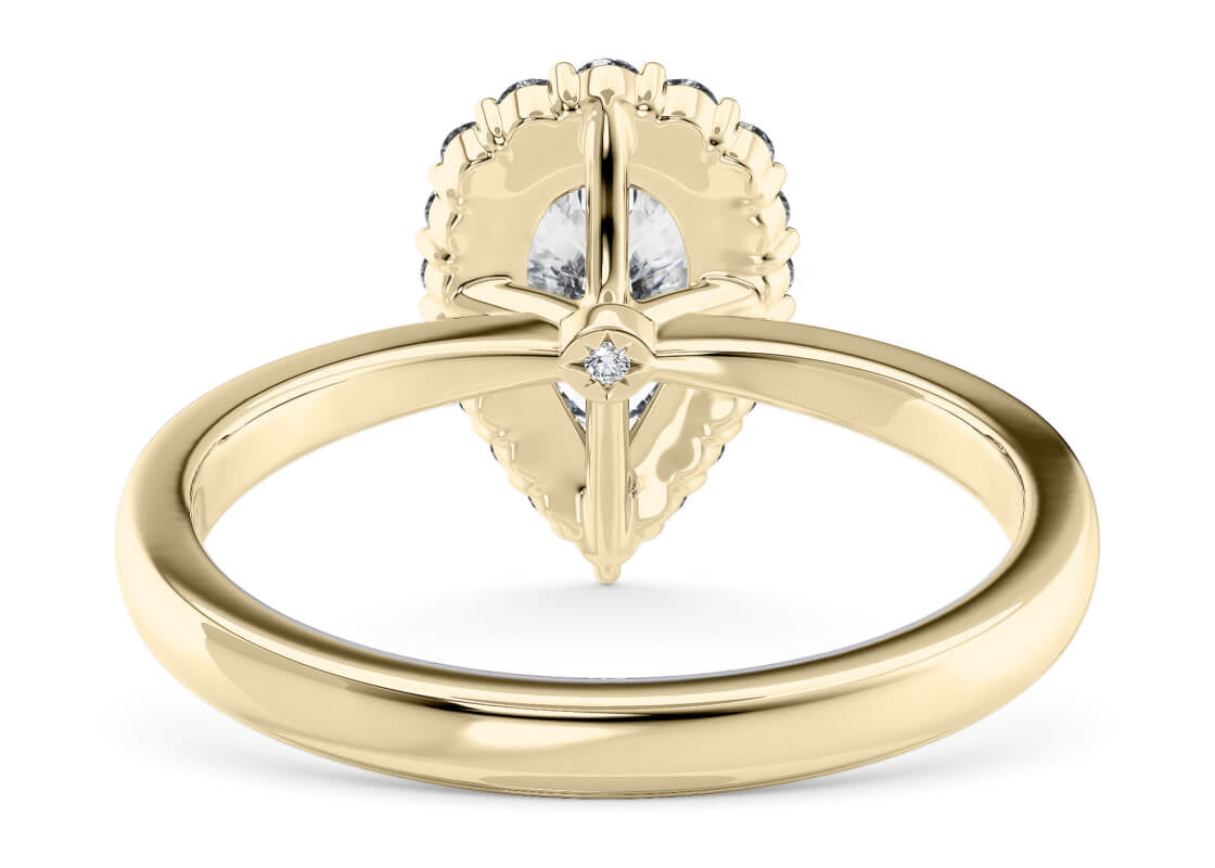 Esther Halo Yellow Gold 18k Pear Engagement Ring