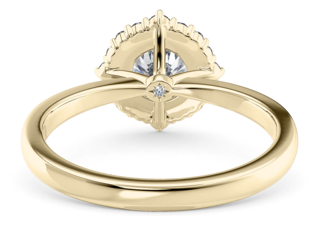 Esther Halo Yellow Gold 18k Round Engagement Ring
