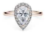Esther Halo Rose Gold 18k Pear Engagement Ring