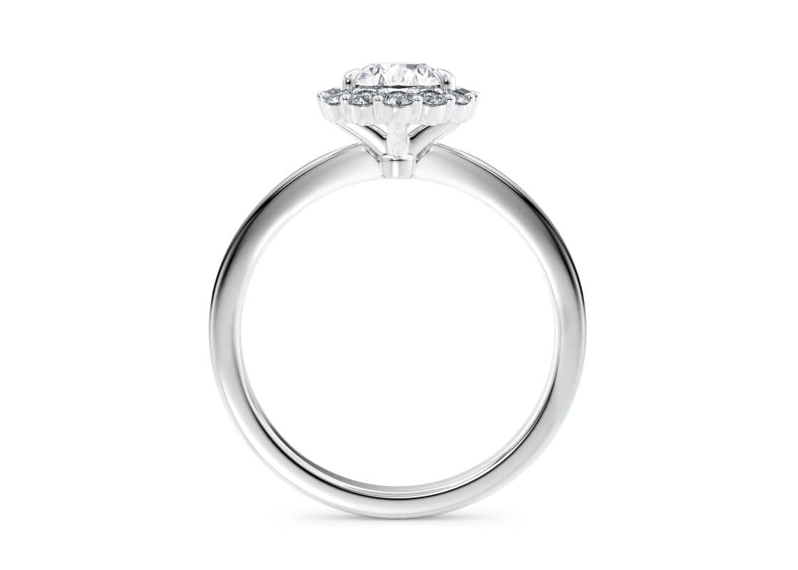 Esther Halo Platinum Pear Engagement Ring