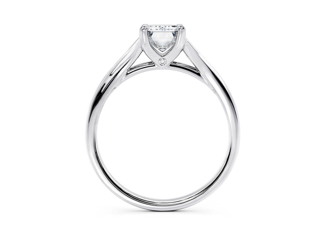 Hanover Solitaire Platinum Emerald Engagement Ring