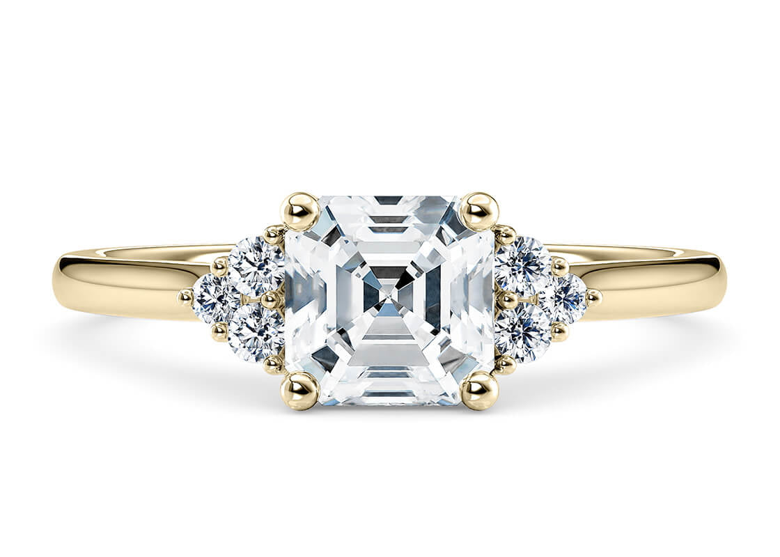 Rosa Vintage Yellow Gold 18k Asscher Engagement Ring