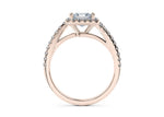 Kew Halo Rose Gold 18k Princess Engagement Ring