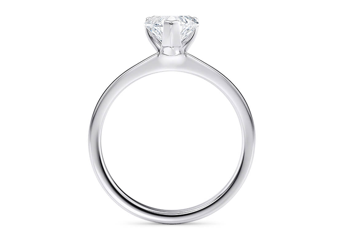 Delicacy Solitaire Platinum Heart Engagement Ring