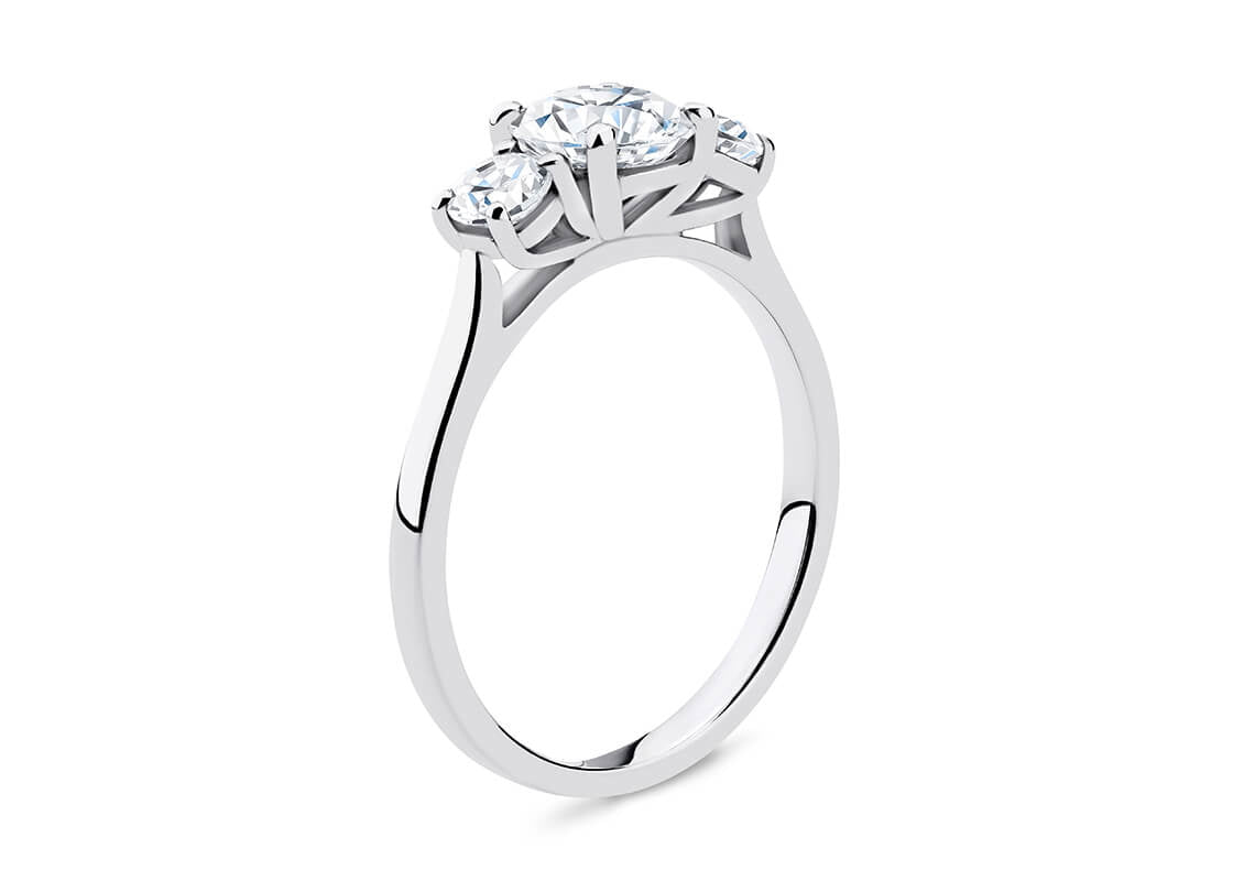 Roma Trilogy Platinum Round Engagement Ring