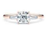 Alexandria Trilogy Rose Gold 18k Asscher Engagement Ring