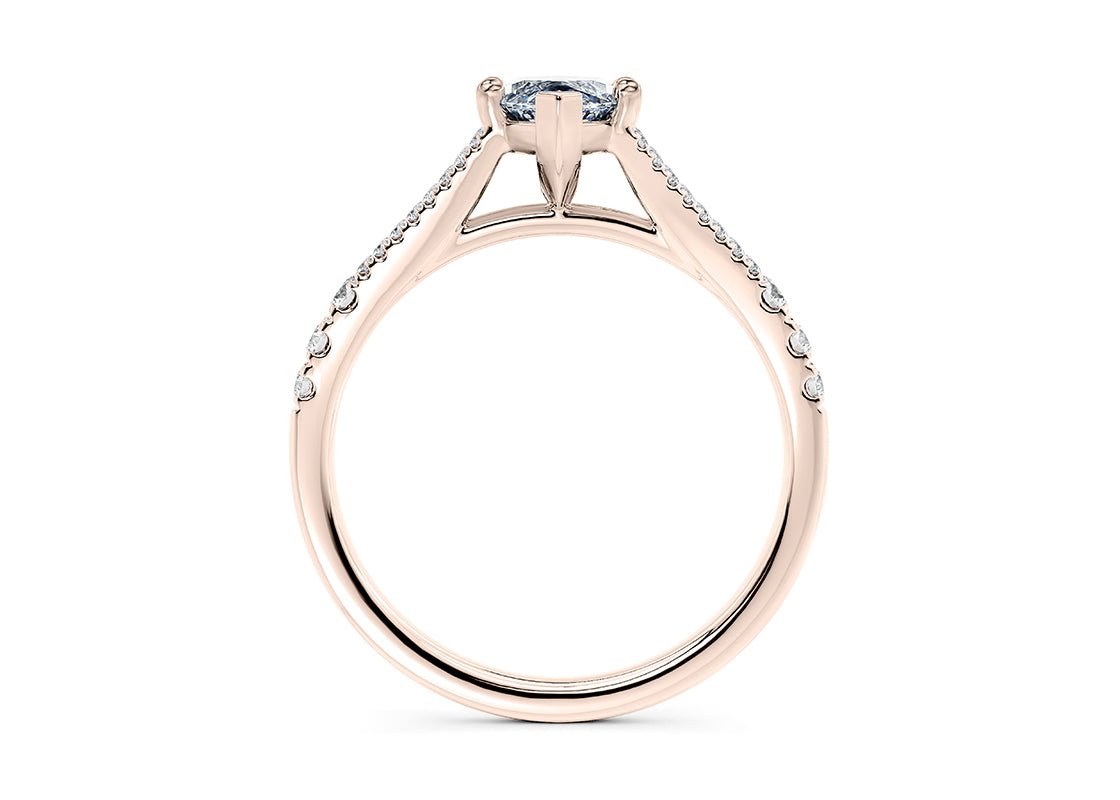 Oxford Diamond Band Rose Gold 18k Marquise Engagement Ring