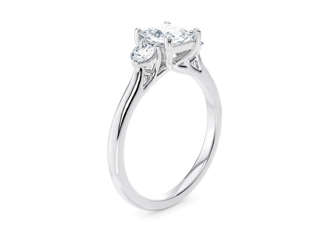 Valencia Trilogy Platinum Princess Engagement Ring
