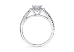 Kew Halo Platinum Asscher Engagement Ring