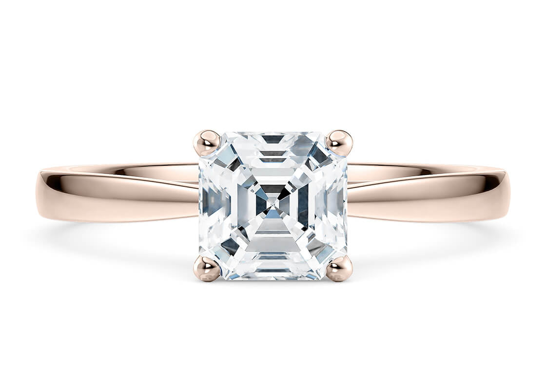 Delicacy Solitaire Rose Gold 18k Asscher Engagement Ring