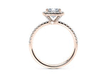 Isabella Halo Rose Gold 18k Cushion Engagement Ring