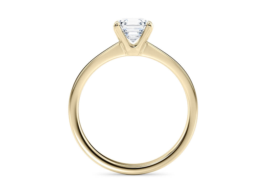 Delicacy Solitaire Yellow Gold 18k Asscher Engagement Ring