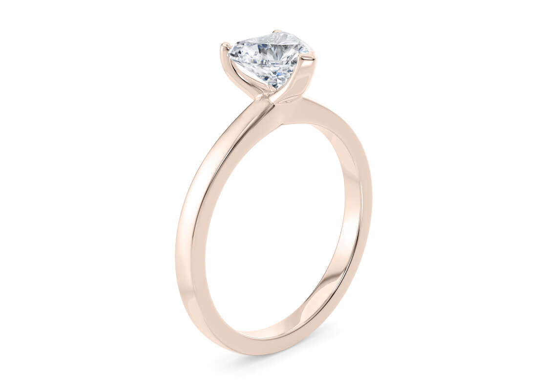 1477 Classic Solitaire Rose Gold 18k Heart Engagement Ring