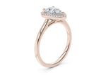 Minerva Halo Rose Gold 18k Pear Engagement Ring