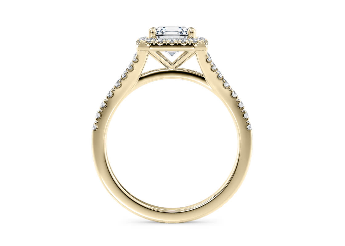 Battersea Halo Yellow Gold 18k Asscher Engagement Ring