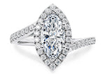 Kew Halo Platinum Marquise Engagement Ring
