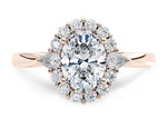 Hampstead Halo Rose Gold 18k Oval Engagement Ring