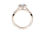 Bellatrix Halo Rose Gold 18k Round Engagement Ring
