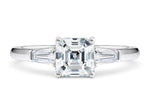 Alexandria Trilogy Platinum Asscher Engagement Ring