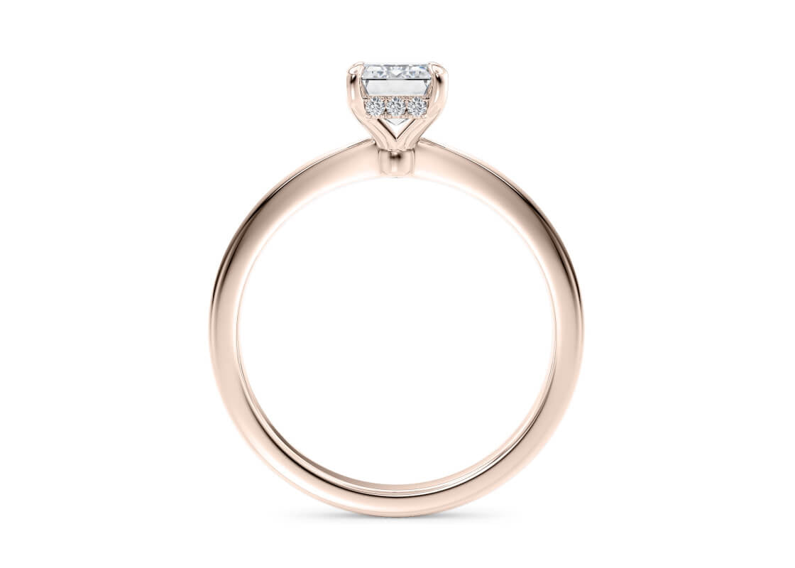 Starlight Solitaire Rose Gold 18k Emerald Engagement Ring