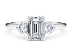 Valencia Trilogy Platinum Emerald Engagement Ring