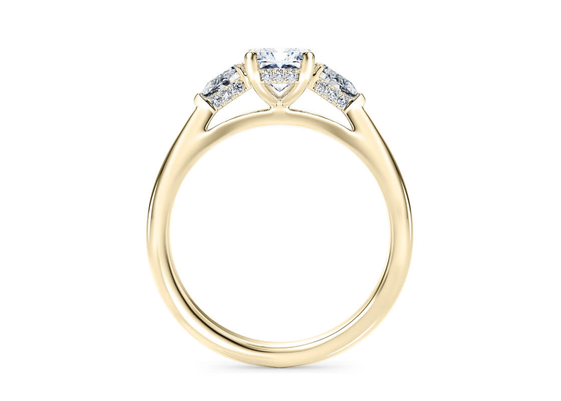 Florence Trilogy Yellow Gold 18k Radiant Engagement Ring