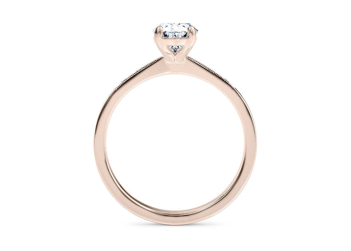 Delicacy Vintage Rose Gold 18k Oval Engagement Ring