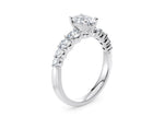Lyra Diamond Band Platinum Oval Engagement Ring