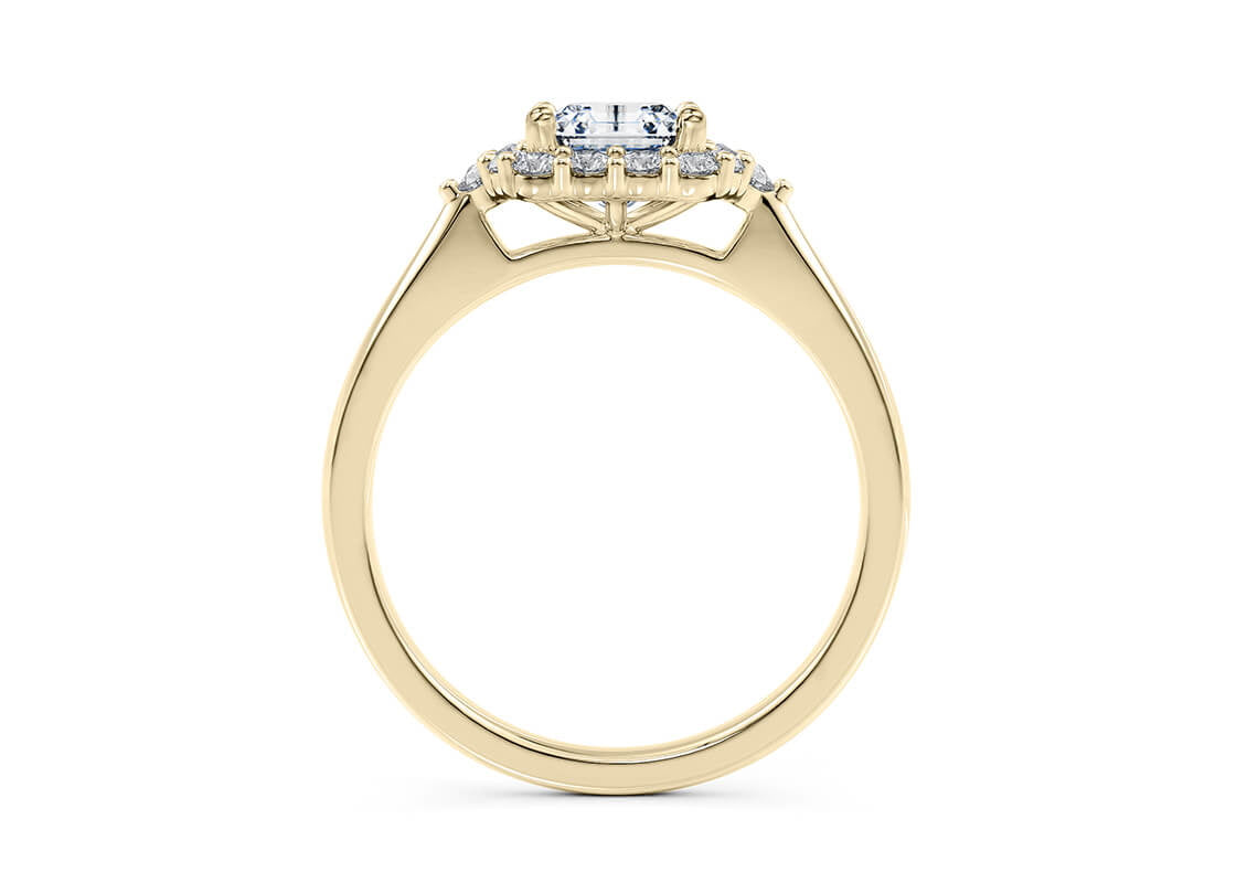 Hampstead Halo Yellow Gold 18k Asscher Engagement Ring
