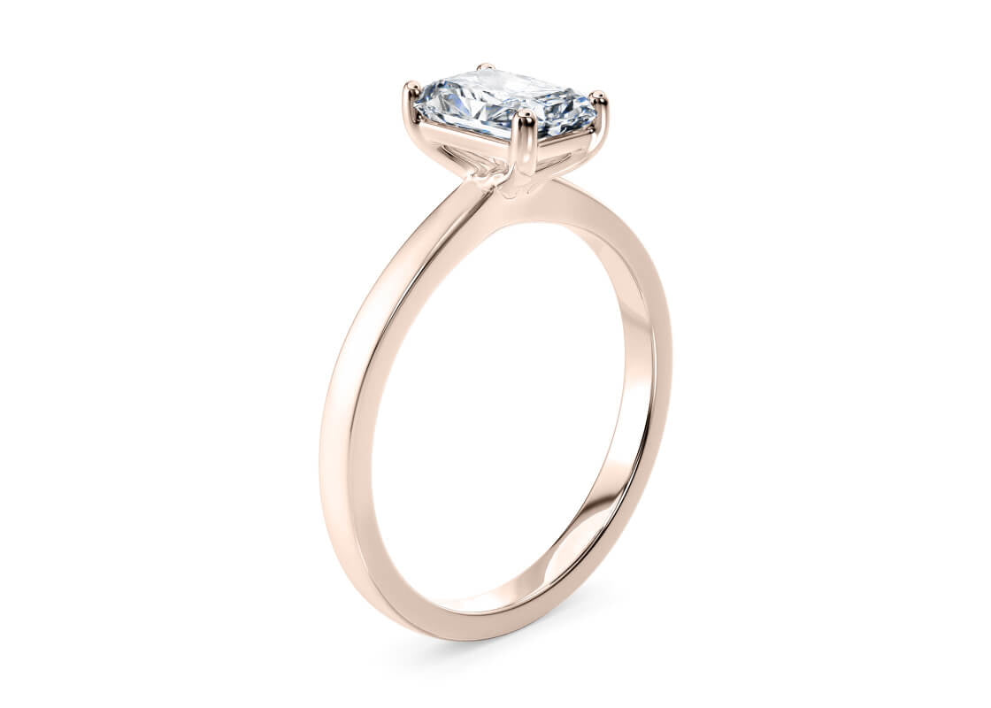 1477 Classic Solitaire Rose Gold 18k Radiant Engagement Ring