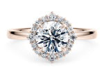 Esther Halo Rose Gold 18k Round Engagement Ring