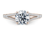 Oxford Diamond Band Rose Gold 18k Round Engagement Ring