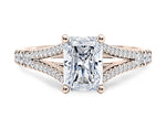Oxford Diamond Band Rose Gold 18k Radiant Engagement Ring