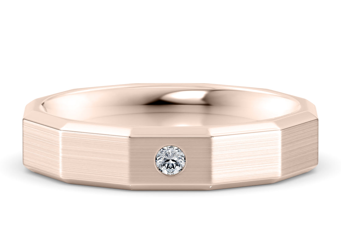 Atlas Brushed  Rose Gold 18k Wedding Band